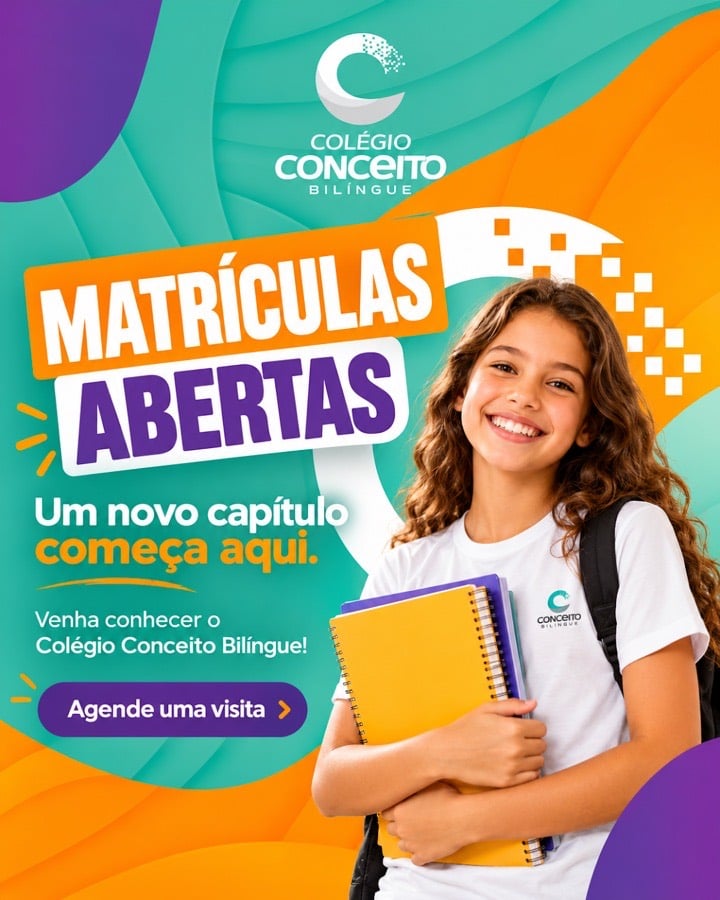 Criativo de matrículas abertas · Colégio Concepto